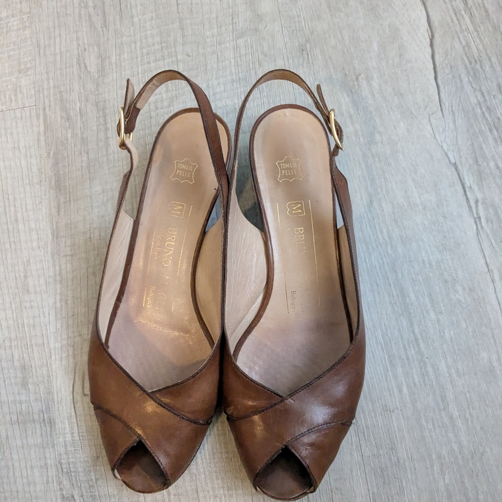 Bruno Magli Dark Brown Leather Sandals